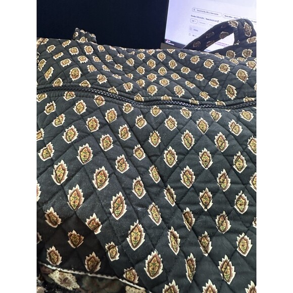 VTG Maggie B Blue Patterned Quilted Weekender Double Handle Large Duffle Bag - Picture 4 of 10